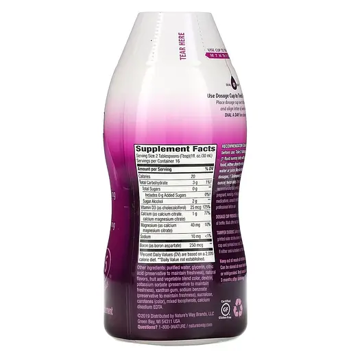 Вітаміни та мінерали Nature's Way Calcium and Vitamin D3, 480 мл - Цитрус - фото 2