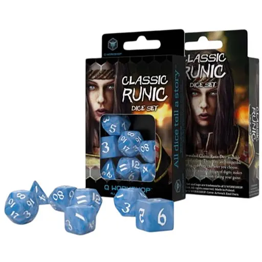 Набір кубиків Classic Runic Glacier & white Dice Set , 7 шт. (SCLR05) - фото 1