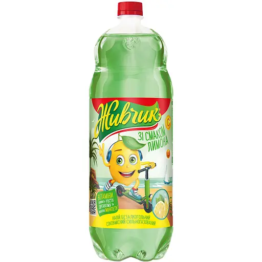 Напій безалкогольний Живчик сильногазований зі соком лимона 2 л