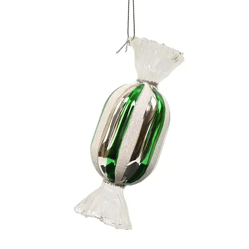 Елочная игрушка "Конфетка с зелеными полосками" 5*13,3 см, YQ1408953