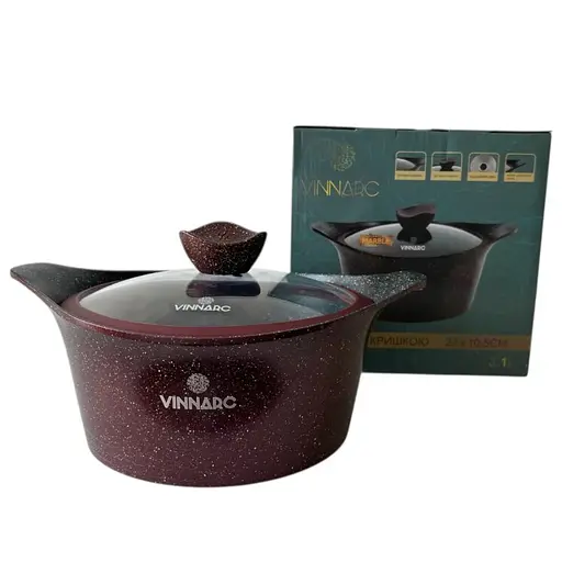 Каструля Vinnarc кругла 22 см 3.1 л бордовий (VB-A0322NS) - фото 4