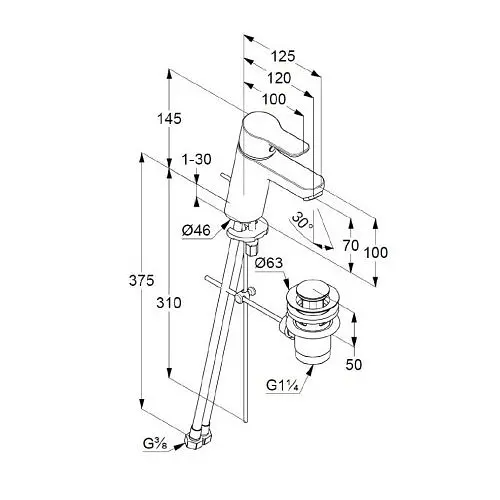 Набір змішувачів для вани Kludi Pure&Easy 376850565 - фото 2