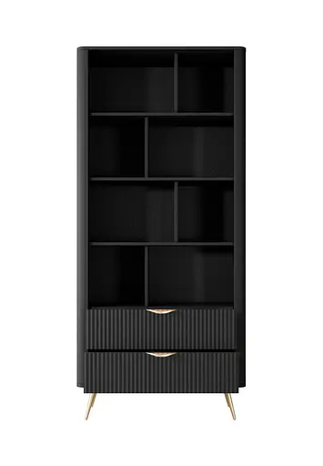 Стеллаж Perfect Home Ланте/Lante 2S с 2 ящиками и золотыми ножками Черный (PFH-091189) - фото 6