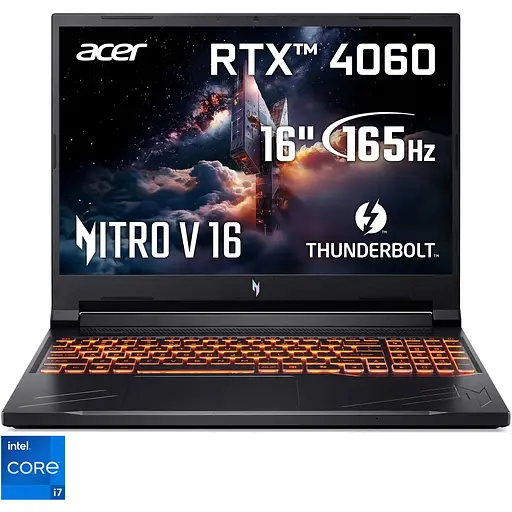 Ноутбук Ігровий Acer Nitro V16 ANV16-71-7180 ​​i7-14650HX la 52GHz,16'',IPS,16GB DDR5,1TB,RTX 4060 8GB