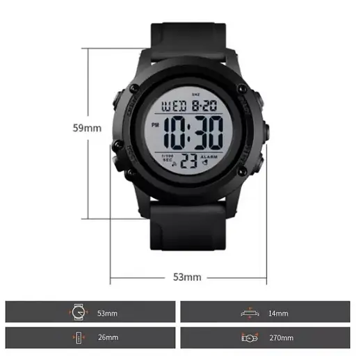 Мужские наручные часы Skmei 1506 Черный с белым - фото 7