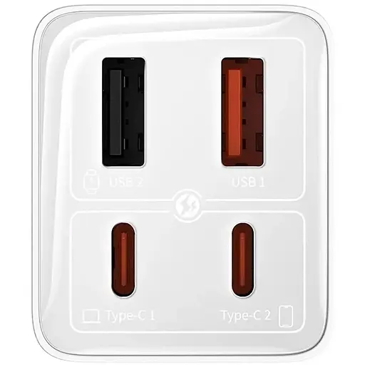 Зарядний пристрій Baseus GaN6 Pro Fast Charger 2Type-C+2USB 65 W 4 порти (P10162701213-00) - фото 3