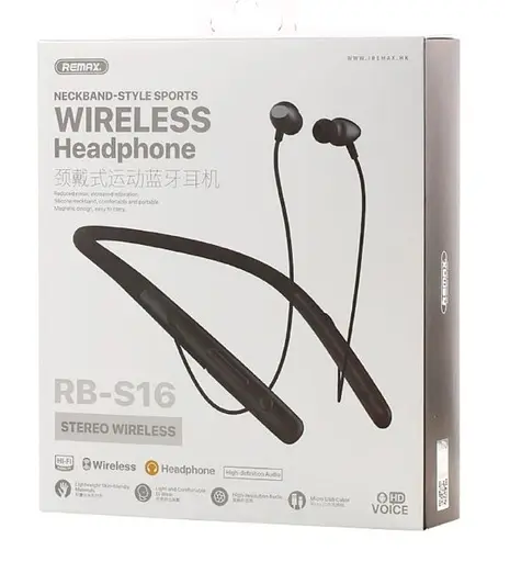 Bluetooth стерео гарнітура Remax RB-S16 вакуумні Black - фото 4