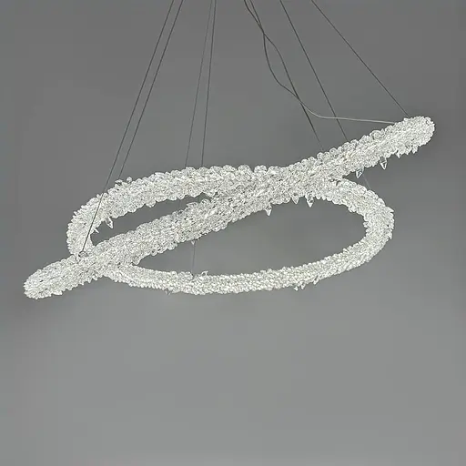 Невероятная хрустальная подвесная латунная люстра Ø 80+60 см | Ст. MD9105R-800+600 AB | Line F - фото 3