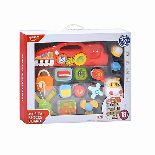 Дитячий ігровий центр HE8081 з піаніно та комплектом іграшок, червоно-білий 45 х 35 х 25 см - фото 3