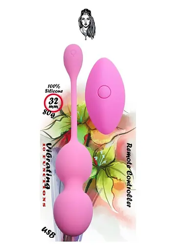 Вагінальні кульки Boss Series Vibrating Kegel Balls 19 см (рожевий) - фото 3