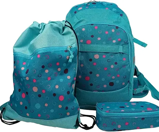 Школьный набор из рюкзака, пенала и сумки для обуви бирюзовый LS sum0028845 - фото 1