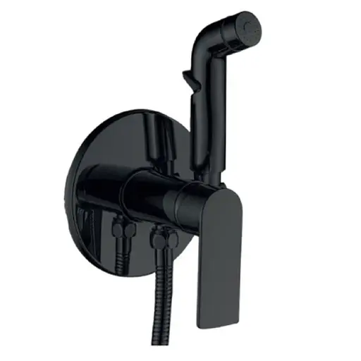 Гігієнічний душ прихованого монтажу Haiba Alex 002 HB9618, Чорний матовий - фото 1