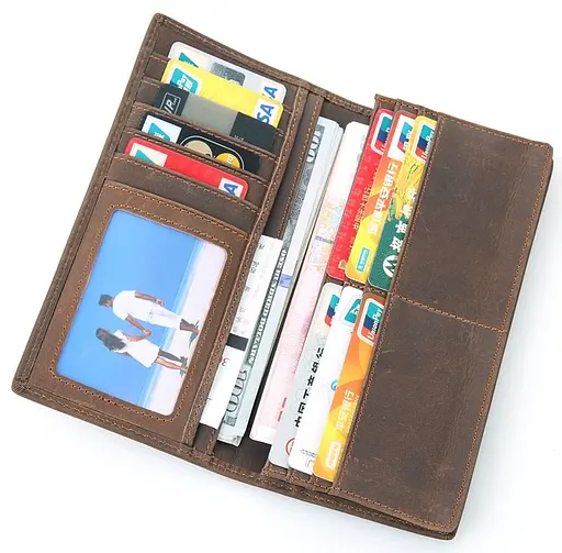 Мужской кожаный кошелек Vintage 9х19 см acs0016064 - фото 8