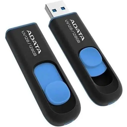 Флеш накопитель A-Data AUV 128 256 GB USB 3.2 (AUV128-256G-RBE) черно-синий - фото 1