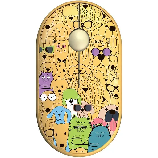 Бездротова миша 2E MF300 PETS:CATSDOGS Silent WL BT, жовтий (2E-MF300WPETSYW) - фото 1