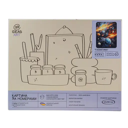 Набір для розпису по номерах "Галактика" 40*50 см, IDEA2-GX47251, ТМ "99IDEAS" - фото 4