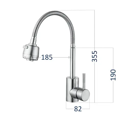Смеситель для кухни Lidz Aria 015F41, Nickel (k35) LDARI015F41NKS45306 - фото 6
