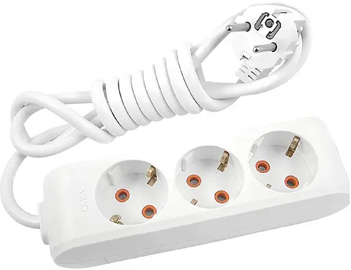 Подовжувач 3/3м з/заземл. білий (Multi-Let)