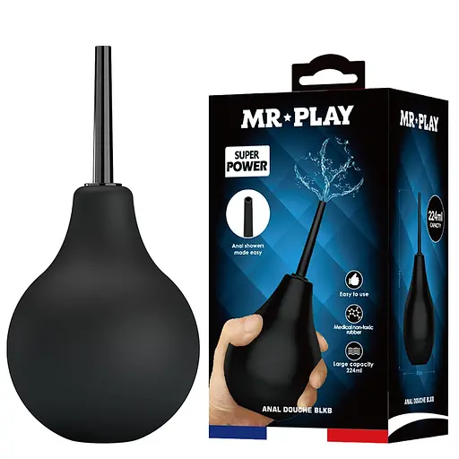 Анальний душ MR Play Anal Douche BLKB 224 мл (чорний) - фото 2