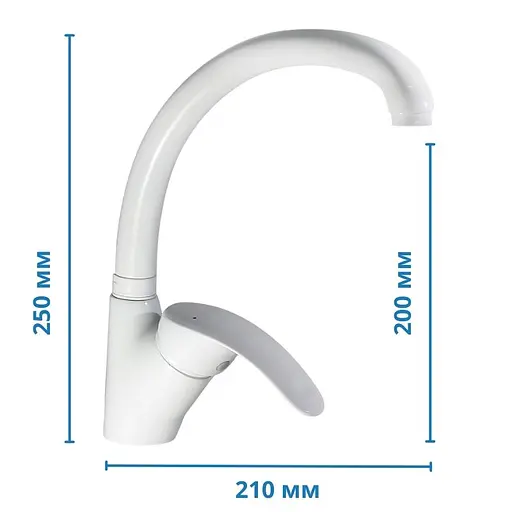 Смеситель для кухни Haiba Mars 011 white HB0811 Белый матовый - фото 2