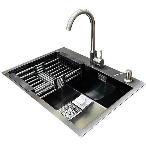 Комплект мойка + смеситель Romzha Arta Nova U-600 BL(A) - фото 1