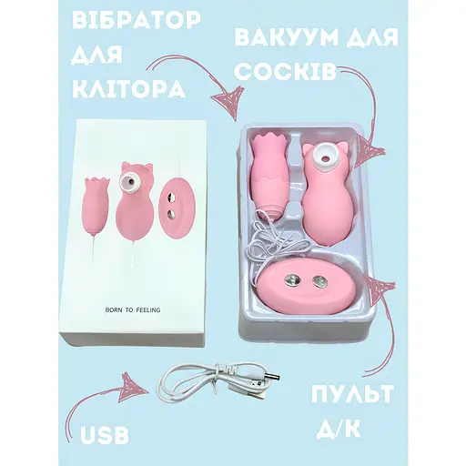 Набор для двойной стимуляции Passion клиторальный вакуумный вибратор вуманайзер USB розовый (4821002029679) - фото 5