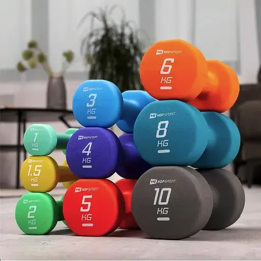 Гантелі для фітнесу Hop-Sport неопренові круглі HS-V020DR 2x2кг зелений - фото 6