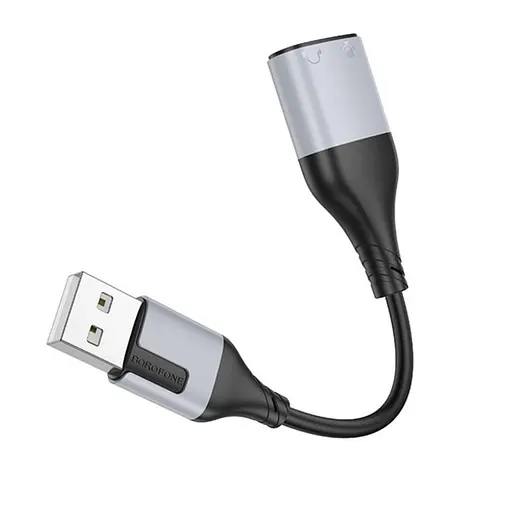Адаптер внешняя звуковая карта Borofone BV19 Creator переходник USB to 3.5 мм - фото 6