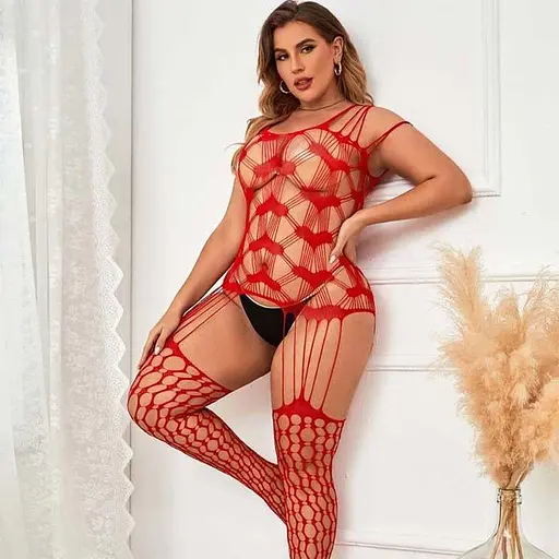 Відкритий бодістокінг із сердечками L-XXL – Еротична білизна - фото 3