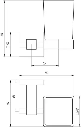 Склянка одинарна Globus Lux SQ 9409 хром матовий - фото 3