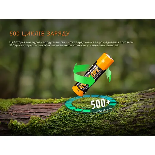 Аккумулятор 18650 Fenix 3400mAh 3.6V Li-ion с Type-C зарядкой (Черно-желтый) - фото 7