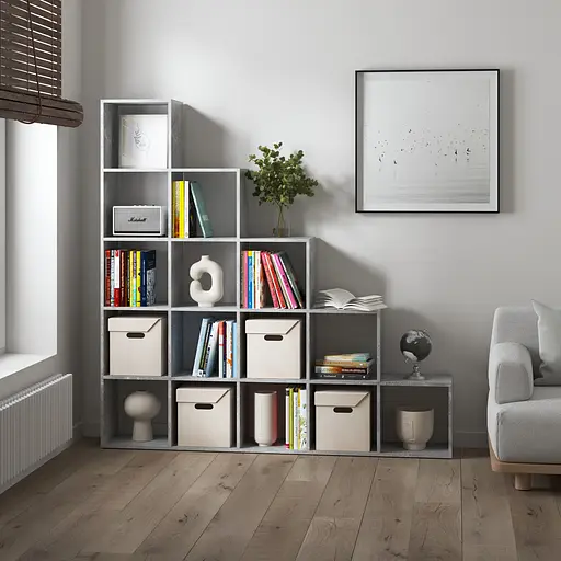 Книжная полка стеллаж Vays M-5 с 15 ячейками этажерка для дома игрушек и декора ЛДСП 178x29x178 см - фото 2