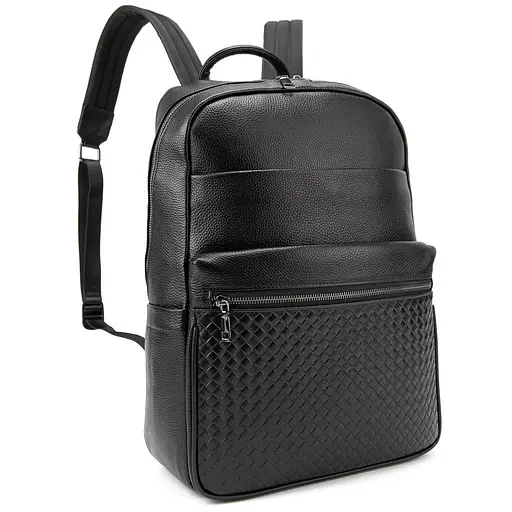 Мужской кожаный рюкзак черный Tiding Bag A25F-2418A