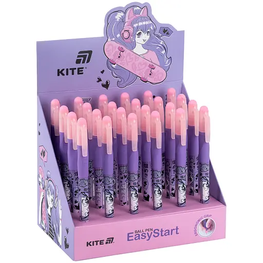 Набор ручек Kite EasyStart Anime Dream 24 шт. шариковая синяя (K26-099-1) - фото 1