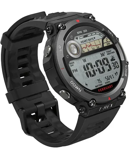 Розумний годинник Amazfit T-Rex 2 Ember Black захищений - фото 1