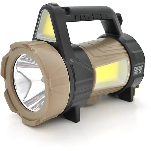 Фонарь переносной GS910, 4 режима, встроенный аккум, корпус пластмасс, разъем USB+micro, Box