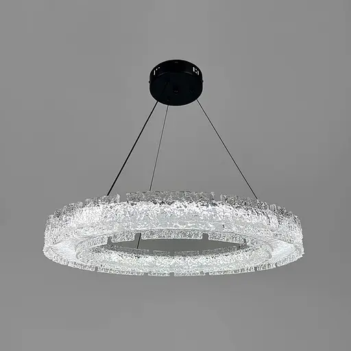 Подвесная люстра с пластинами в виде прозрачных льдин Ø 60 см Line F | Ст. MJ371-600 BK - фото 6