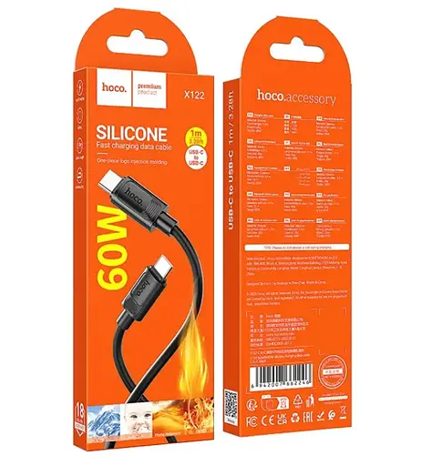 Кабель Hoco X122 Benefit USB Type-C - Type-C 60 W 3 А кабель для швидкого заряджання телефона 1 м Чорний - фото 5
