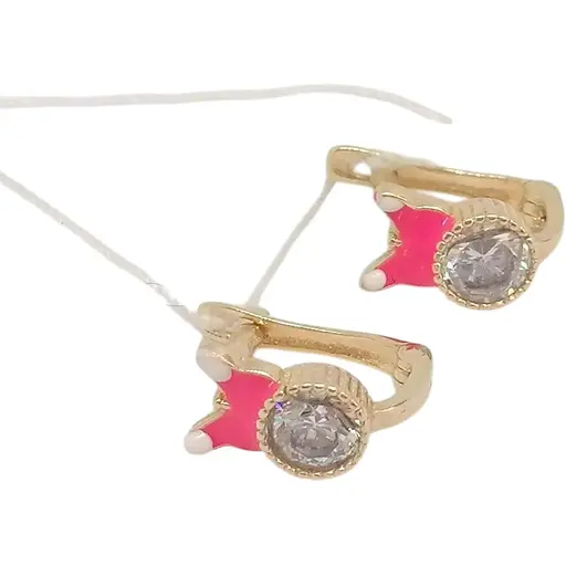 Золотые серьги Столичная Ювелирная Фабрика с фианитами и эмалью. 105349