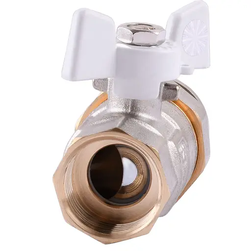 Кран кульовий з американкою Q Professional QP003 PN40 3/4″ антипротікання, Білий метелик - фото 4