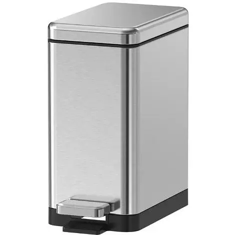 Відро для сміття Koer TC-010206-02 з плавним закриттям прямокутне 6 л нержавійка (KR5594)  - фото 1