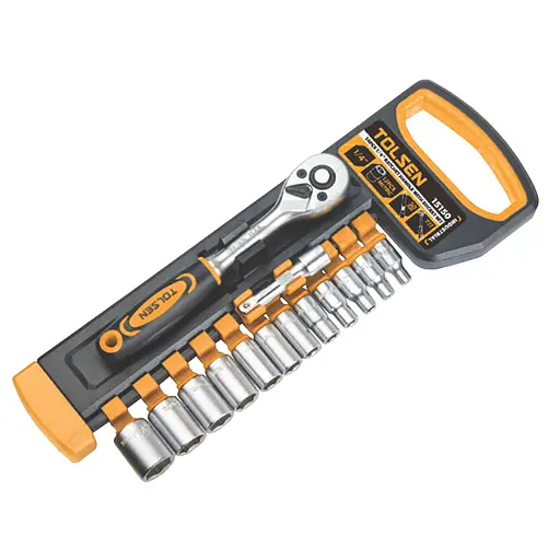 Набор торцевых головок Профи, 1/4, CrV, 14 шт Tolsen hoz0012689 - фото 2