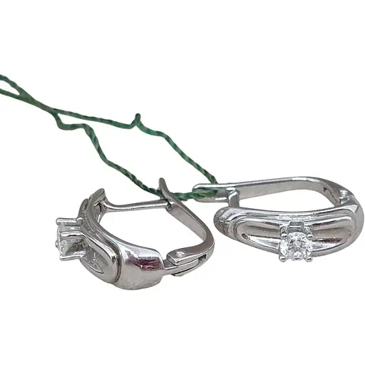 Золоті сережки ЮЗ "Багет" з діамантами. 2801/1