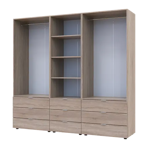 Шафа для одягу Doros Гелар Дуб сонома 2+2ДСП з пеналом 215х49.5х203.4 (42005183) - фото 3