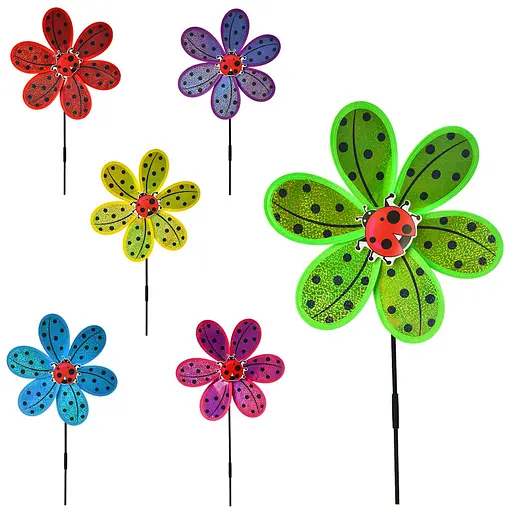 Ветрячок средний, цветок, диаметр 28 см, палочка 50 см, 28x28x2 см - фото 2