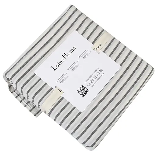 Простыня на резинке с наволочками Lotus Home Timeless 180х200 см антрацит (svt-2000022350303) - фото 7