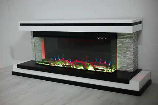 Електричний камін трьохсторонній Binelli Long 3D Bluetooth звук потріскування дров 1500Вт (10081650) - фото 9