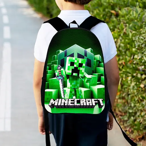 Рюкзак детский майнкрафт Крипер "Minecraft" 34х27см, городской ранец для мальчика (00527)