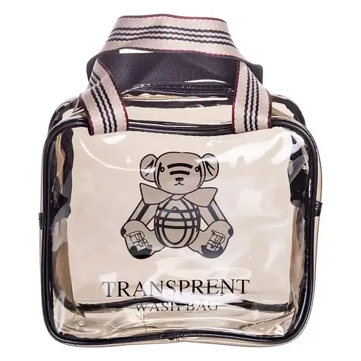 Косметичка Yiwu HP-16-4K дорожня 22х9х20 см водонепроникна прозора - фото 3