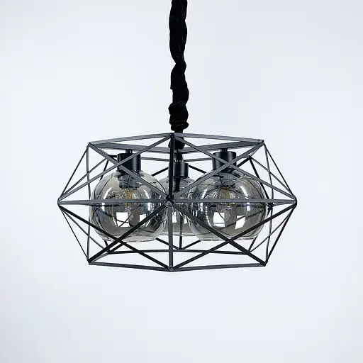 Люстра на 3 плафони янтар або графіт Line.F Колір плафона Янтарний - фото 5